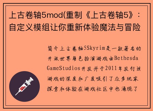 上古卷轴5mod(重制《上古卷轴5》：自定义模组让你重新体验魔法与冒险)